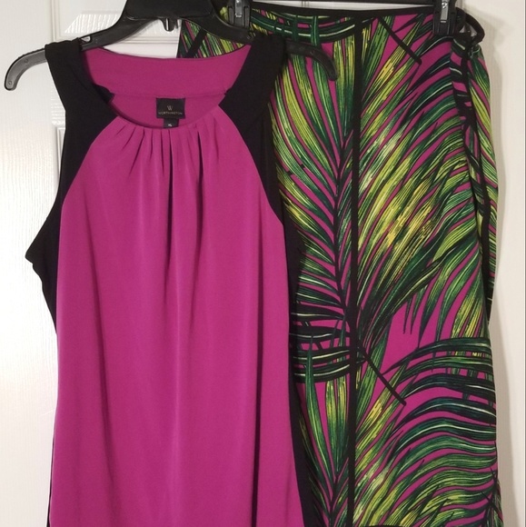 Worthington Dresses & Skirts - Tropical pencil skirt with sleeveless top